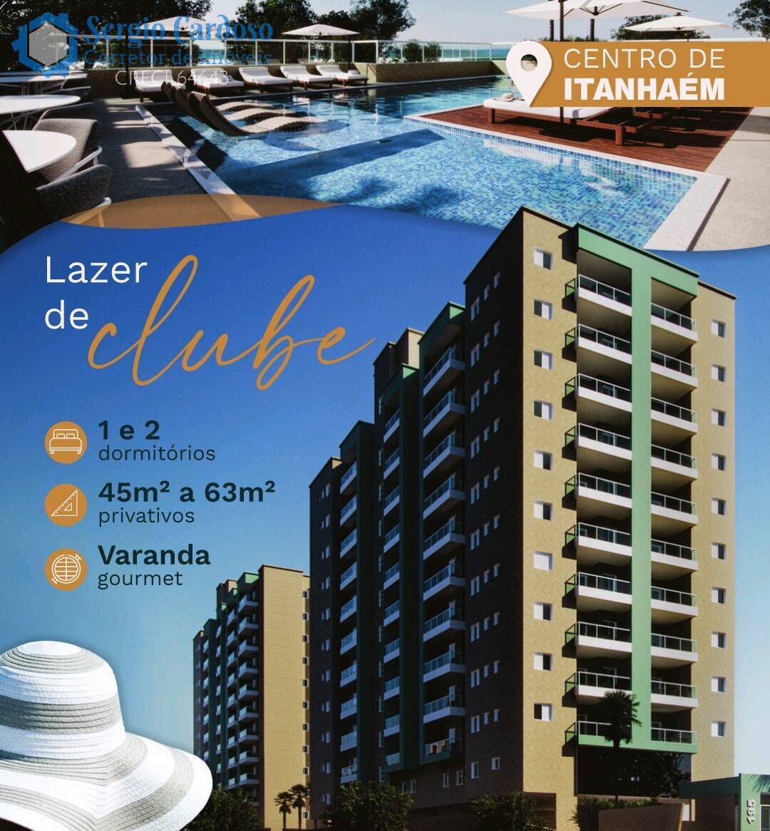 APARTAMENTO COM LAZER DE CLUBE! 1 E 2 DORMS - 45M² A 63M² CENTRO- ITANHAÉM